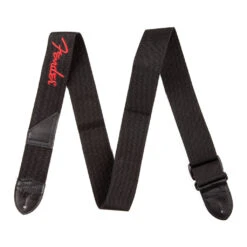 Fender® - 2" Black Poly Strap - Red Fender® Logo