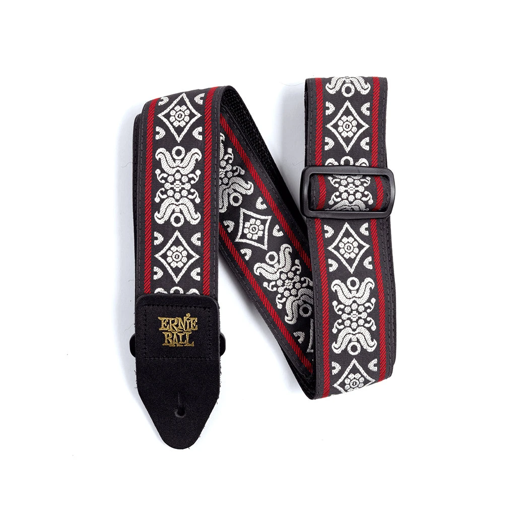Ernie Ball E4669 Jacquard Strap - Blackjack Red | Guitar Straps | P04669 1 Ernie Ball E4669 Jacquard Strap - Blackjack Red | Guitar Straps | P04669