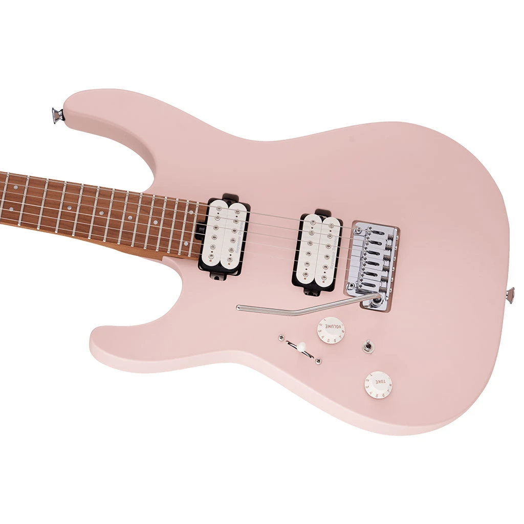 Charvel - Pro-Mod DK24 HH 2PT CM LH - Caramelized Fingerboard - Satin Shell Pink 6 Charvel - Pro-Mod DK24 HH 2PT CM LH - Caramelized Fingerboard - Satin Shell Pink - Image 6