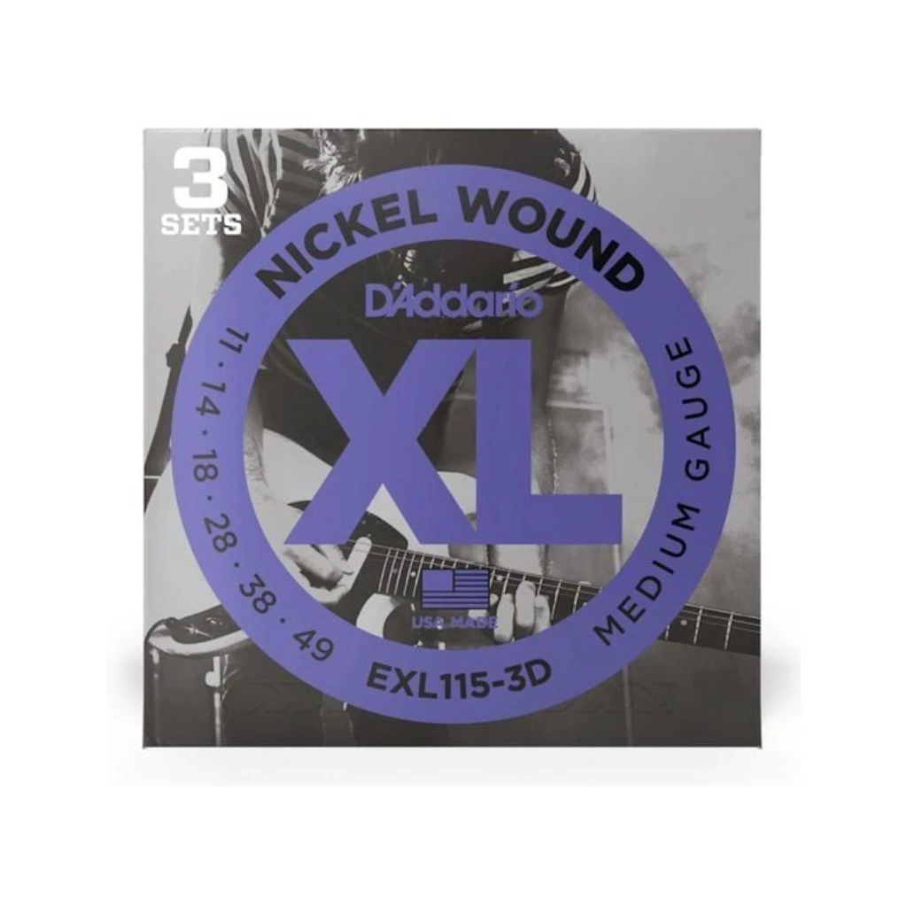 D'Addario - EXL115-3D - 3 Pack Nickel Wound Blues Jazz 11-49 - Electric Guitar Strings 1 D'Addario - EXL115-3D - 3 Pack Nickel Wound Blues Jazz 11-49 - Electric Guitar Strings