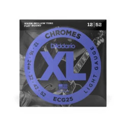 D'Addario - ECG25 - Chrome Jazz Light 12-52 Flat Wound - Electric Guitar Strings