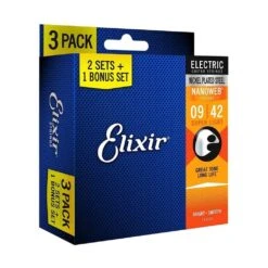 Elixir 16540 Nanoweb Electric 9-42 - 3 Pack - Super Light -Guitar Instrument Store elixir 16540 nanoweb electric 9 42 3 pack super lightfh