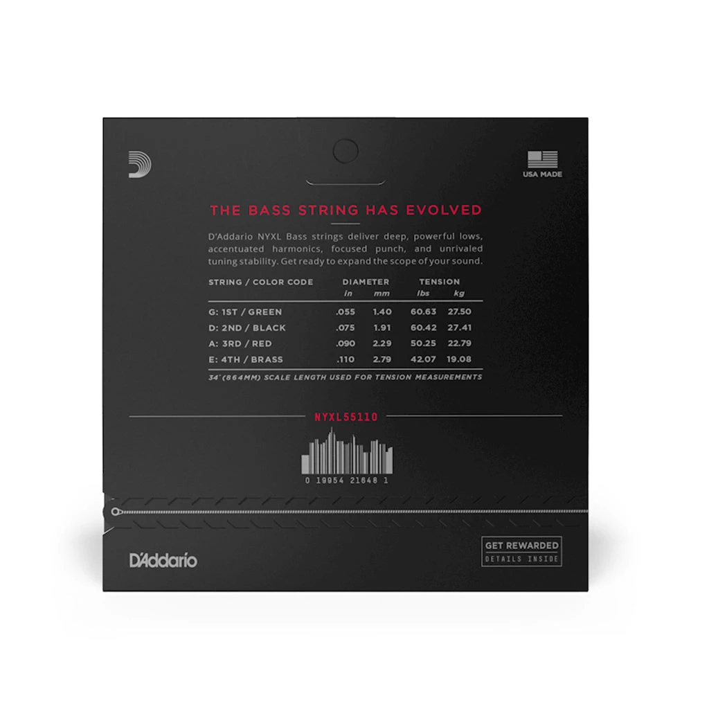 D'Addario NYXL55110 Nickel Wound Bass Guitar Strings, Heavy 55-110, Long Scale 3 D'Addario NYXL55110 Nickel Wound Bass Guitar Strings, Heavy 55-110, Long Scale - Image 3