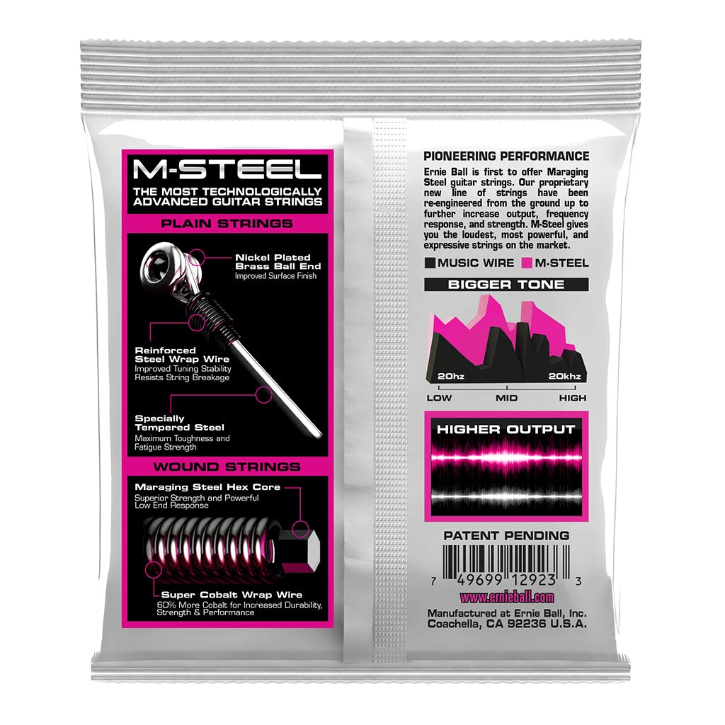 Ernie Ball E2923 - M-Steel Super Slinky 9-42 Electric Guitar Strings | Fretted Instrument Strings | P02923 2 Ernie Ball E2923 - M-Steel Super Slinky 9-42 Electric Guitar Strings | Fretted Instrument Strings | P02923 - Image 2