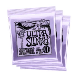 Ernie Ball Ultra Slinky Nickel Wound 10/48 Electric Guitar Strings 3 Pack | Fretted Instrument Strings | P03227