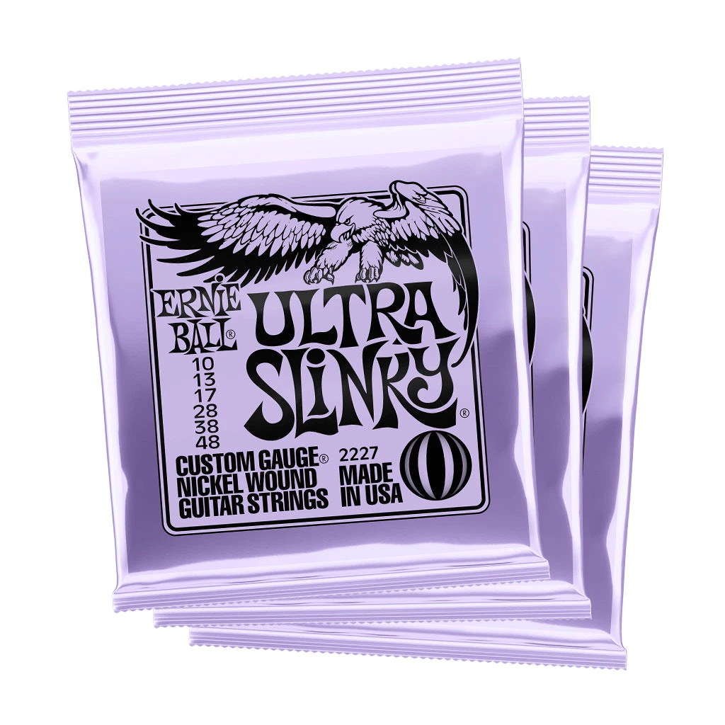 Ernie Ball Ultra Slinky Nickel Wound 10/48 Electric Guitar Strings 3 Pack | Fretted Instrument Strings | P03227 1 Ernie Ball Ultra Slinky Nickel Wound 10/48 Electric Guitar Strings 3 Pack | Fretted Instrument Strings | P03227
