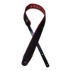 Colonial Leather - 2.5″ Padded Upholstery Leather Guitar Strap - Black & Red