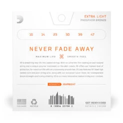 D'Addario XS Phosphor Bronze Acoustic Guitar Strings - 10-47 -Guitar Instrument Store xsapb1047 3